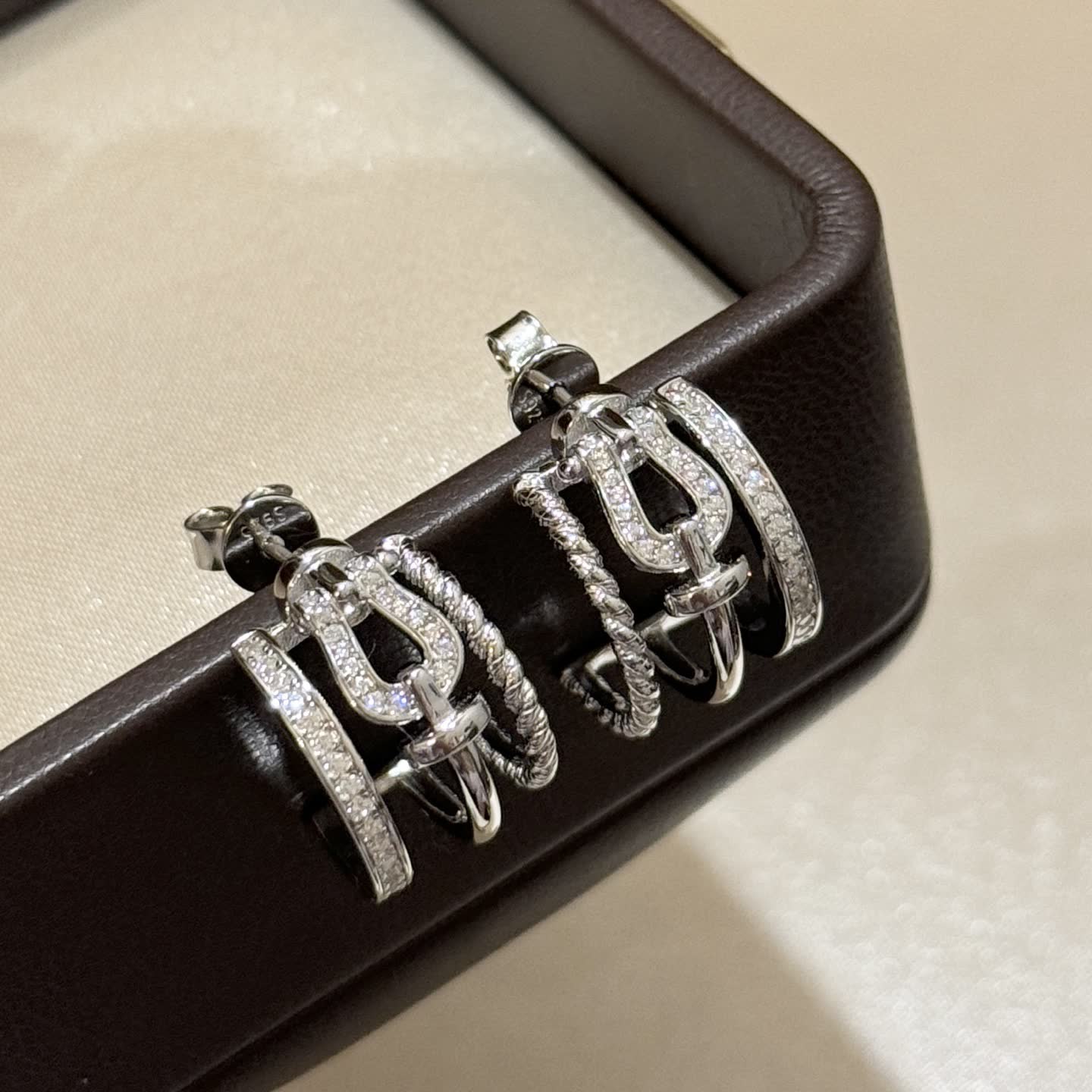 Dior Earrings - Silver with Crystal Accents