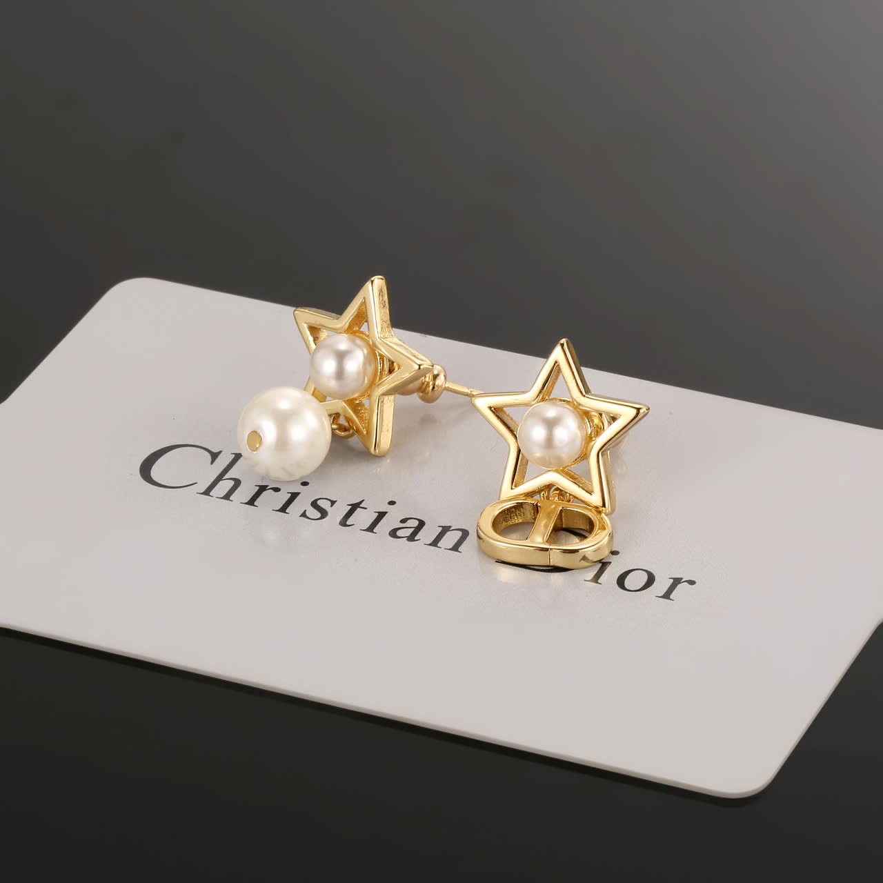 Christian Dior Star Earrings with Pearl