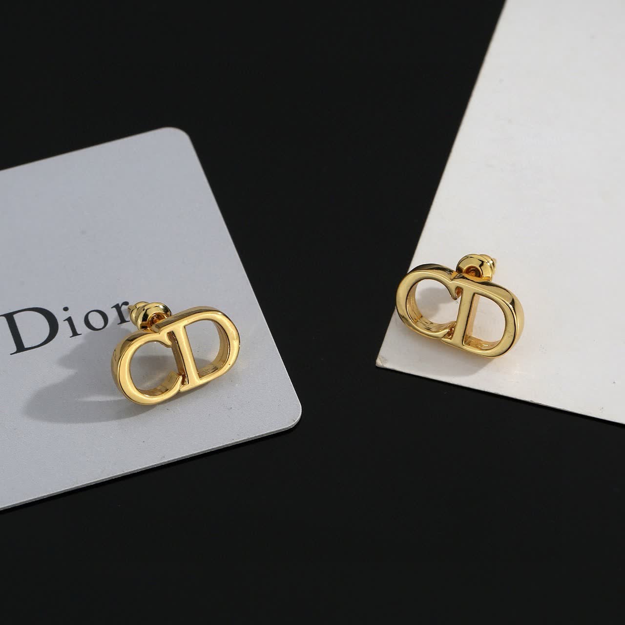 Christian Dior CD Logo Stud Earrings
