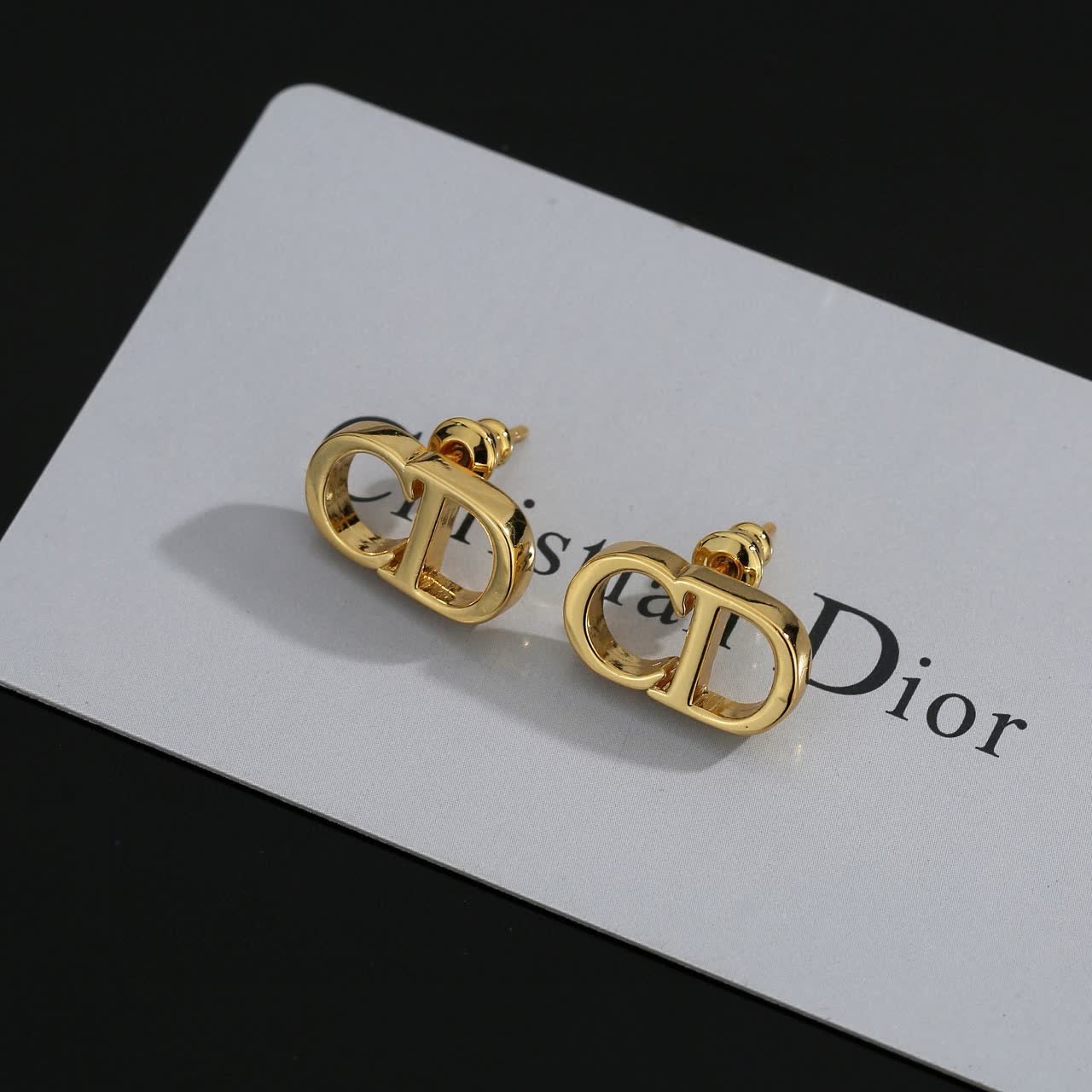 Christian Dior CD Logo Stud Earrings
