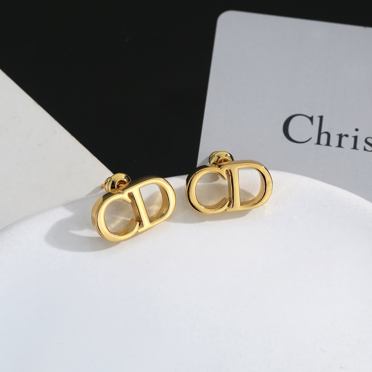 Christian Dior CD Logo Stud Earrings