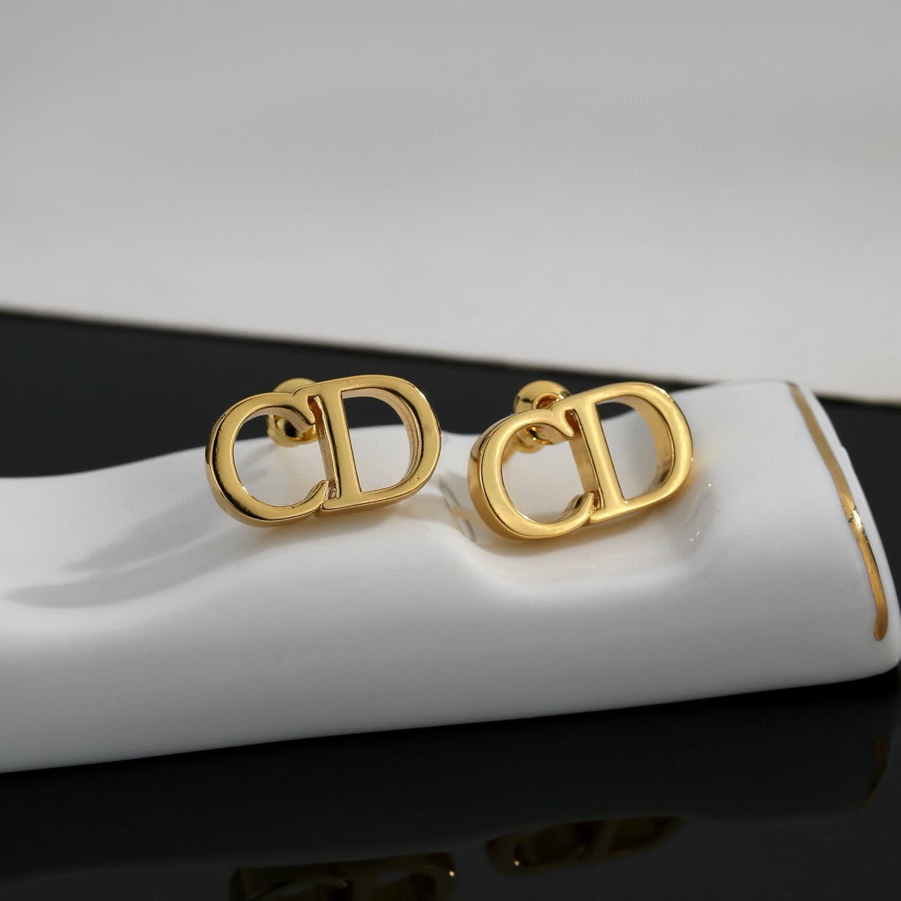 Christian Dior CD Logo Stud Earrings