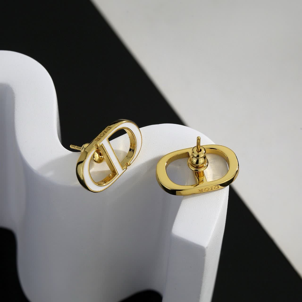 Christian Dior CD Logo Stud Earrings