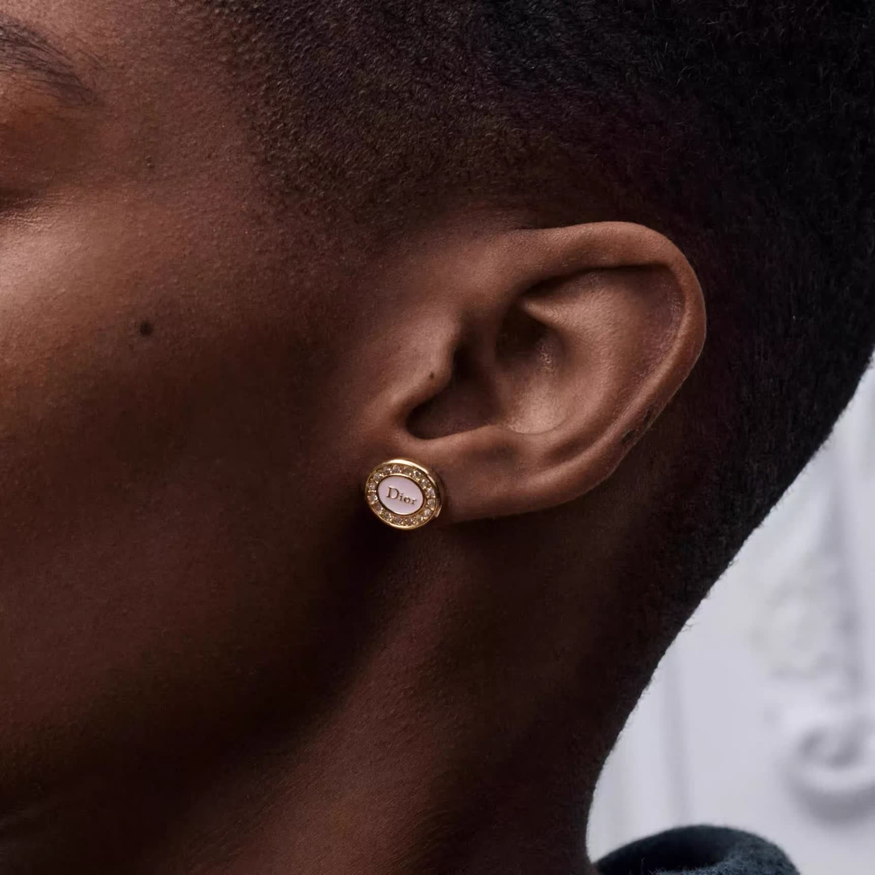 Dior Pink Crystal Stud Earrings