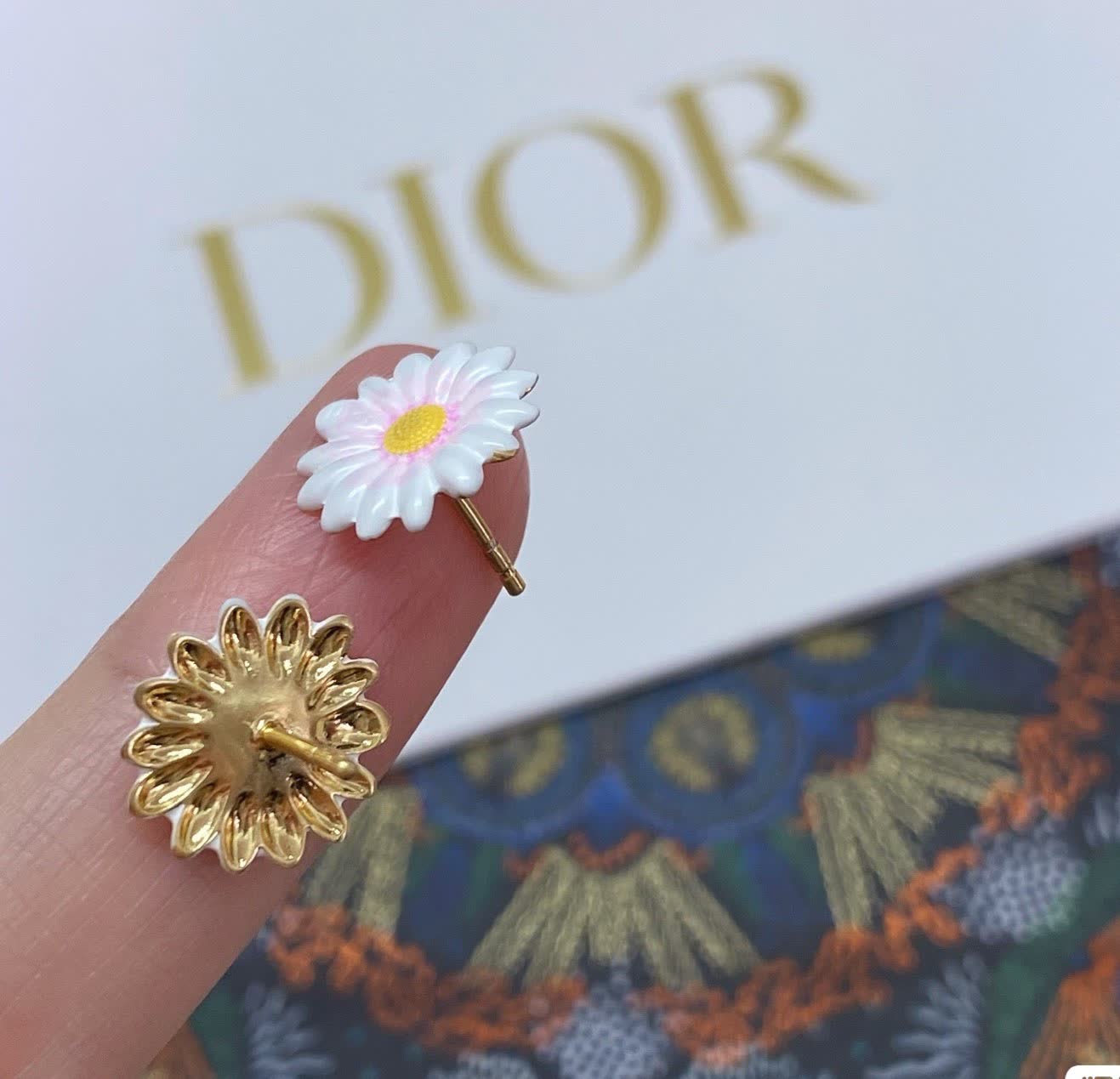 Dior Bee and Flower Pearl Earrings