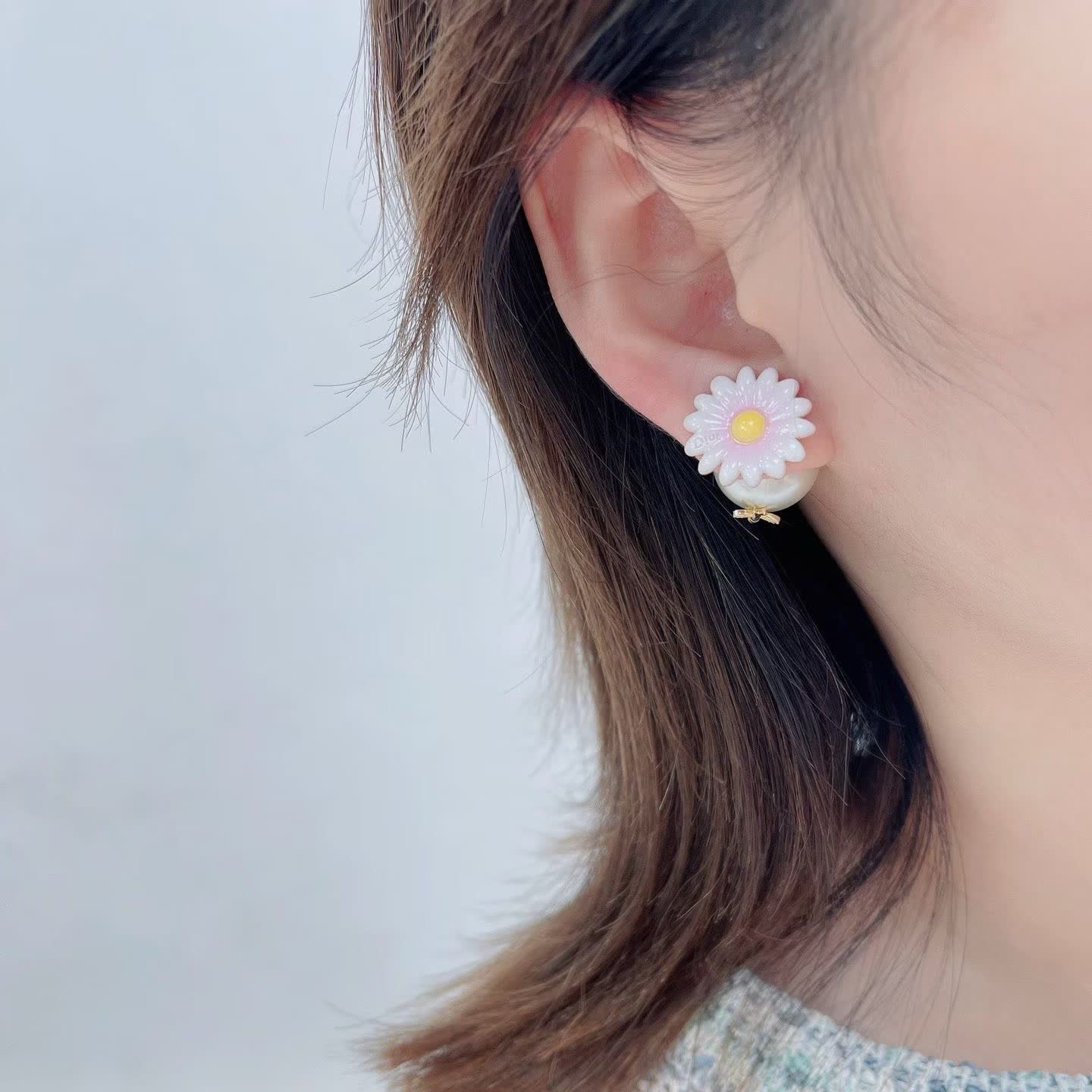 Dior Bee and Flower Pearl Earrings