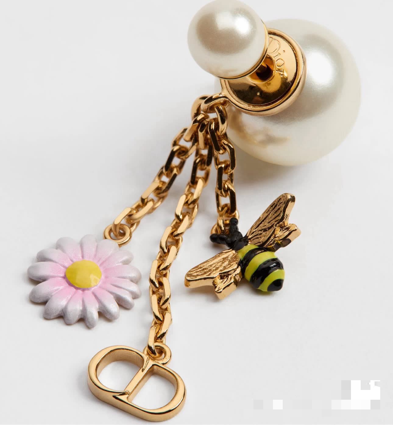 Dior Bee and Flower Pearl Earrings