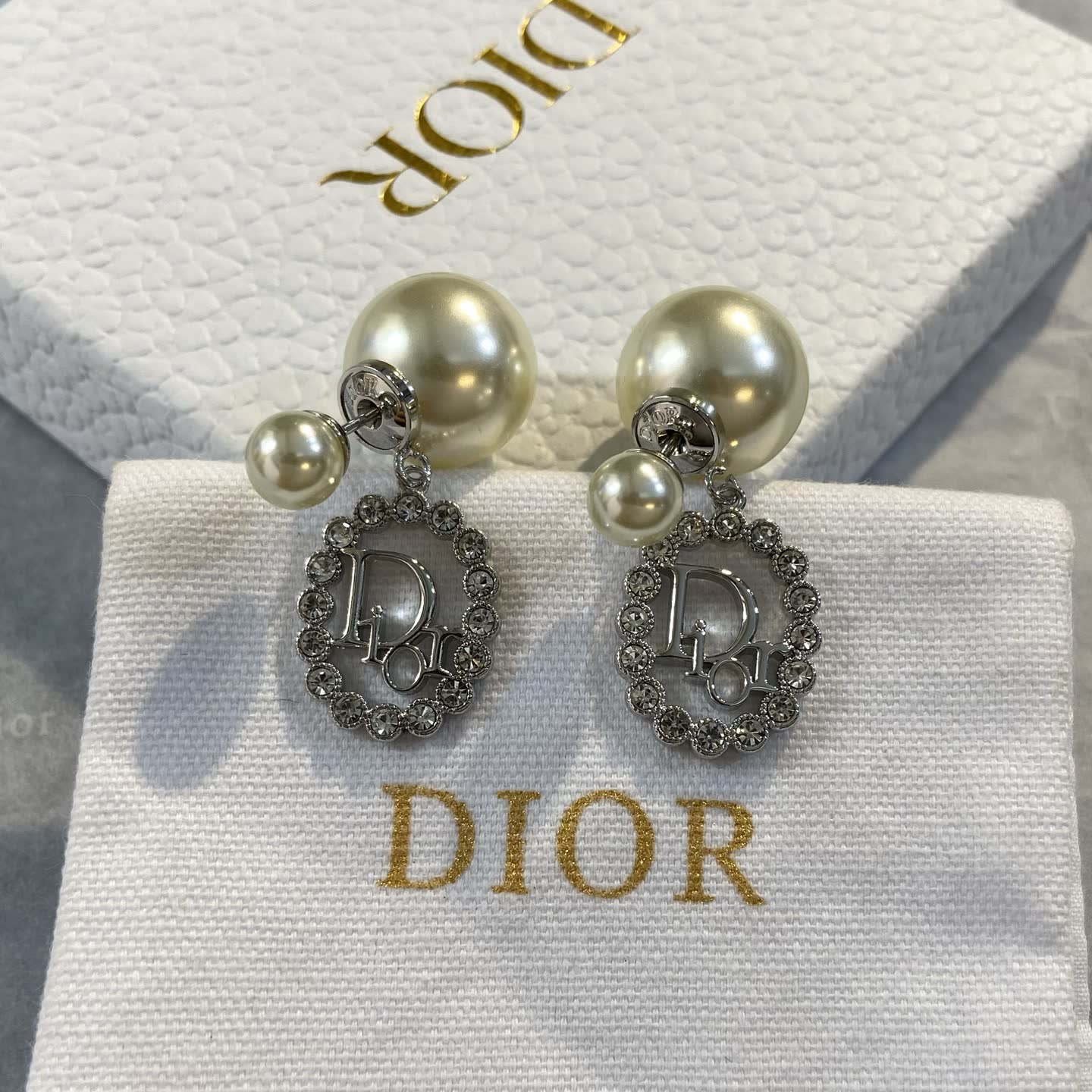 Dior Pearl & Crystal Earrings Dior Pearl & Crystal Earrings