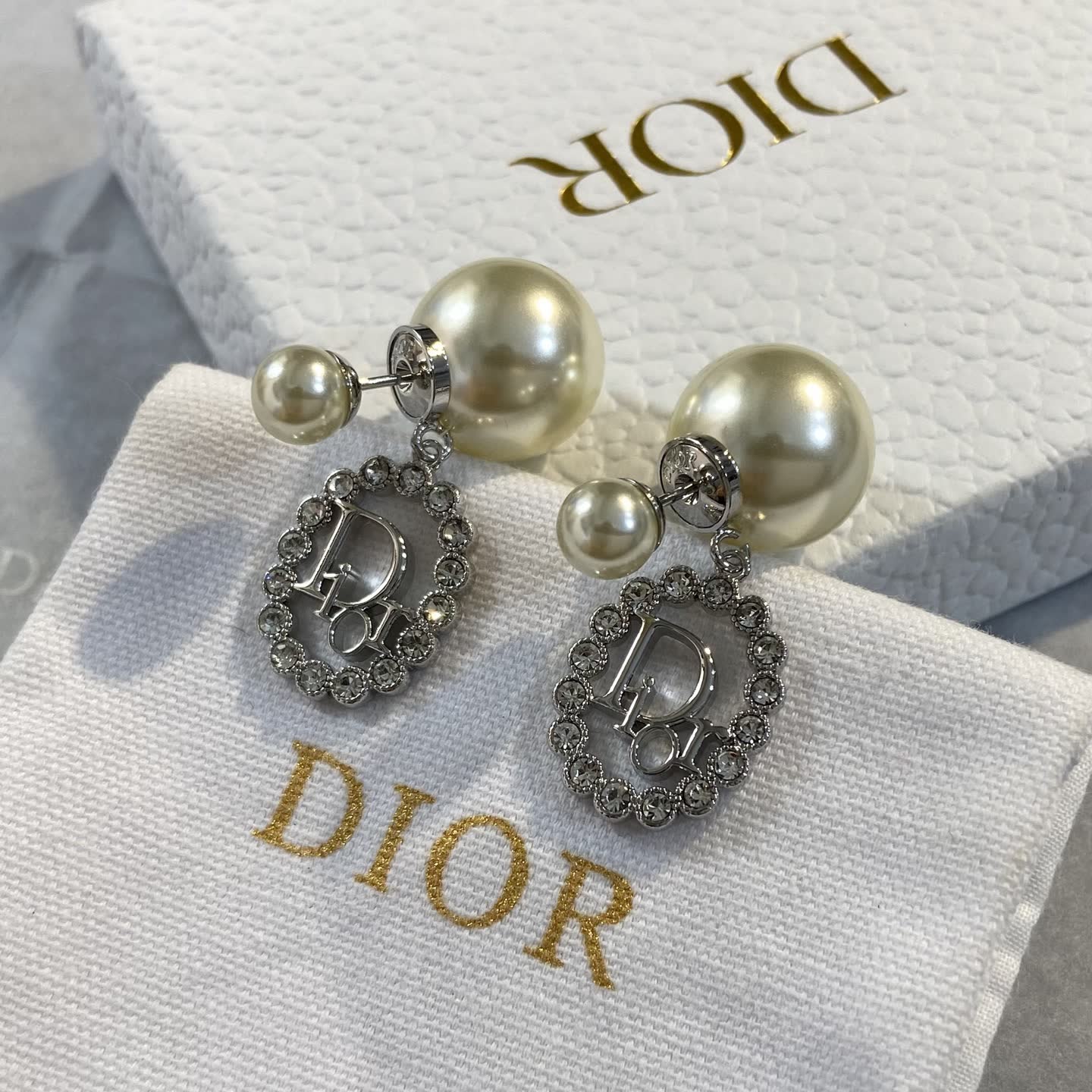 Dior Pearl & Crystal Earrings