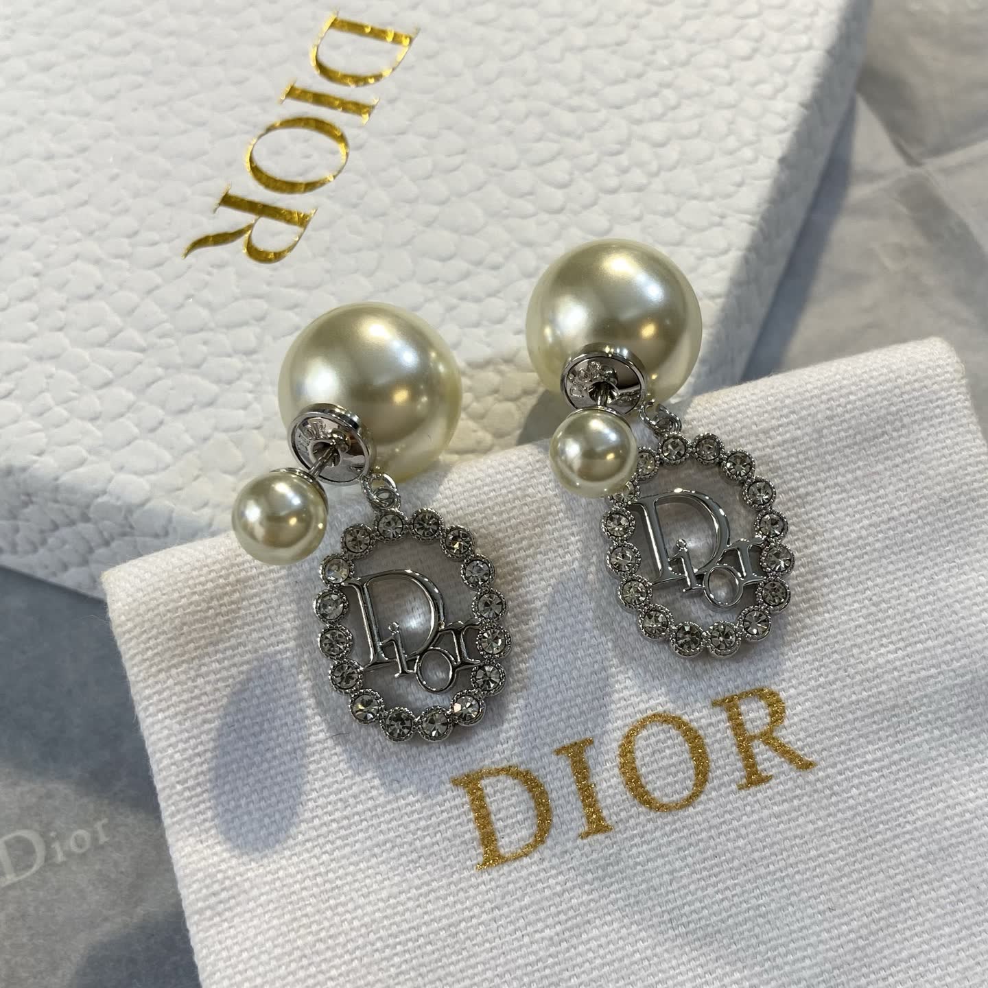 Dior Pearl & Crystal Earrings
