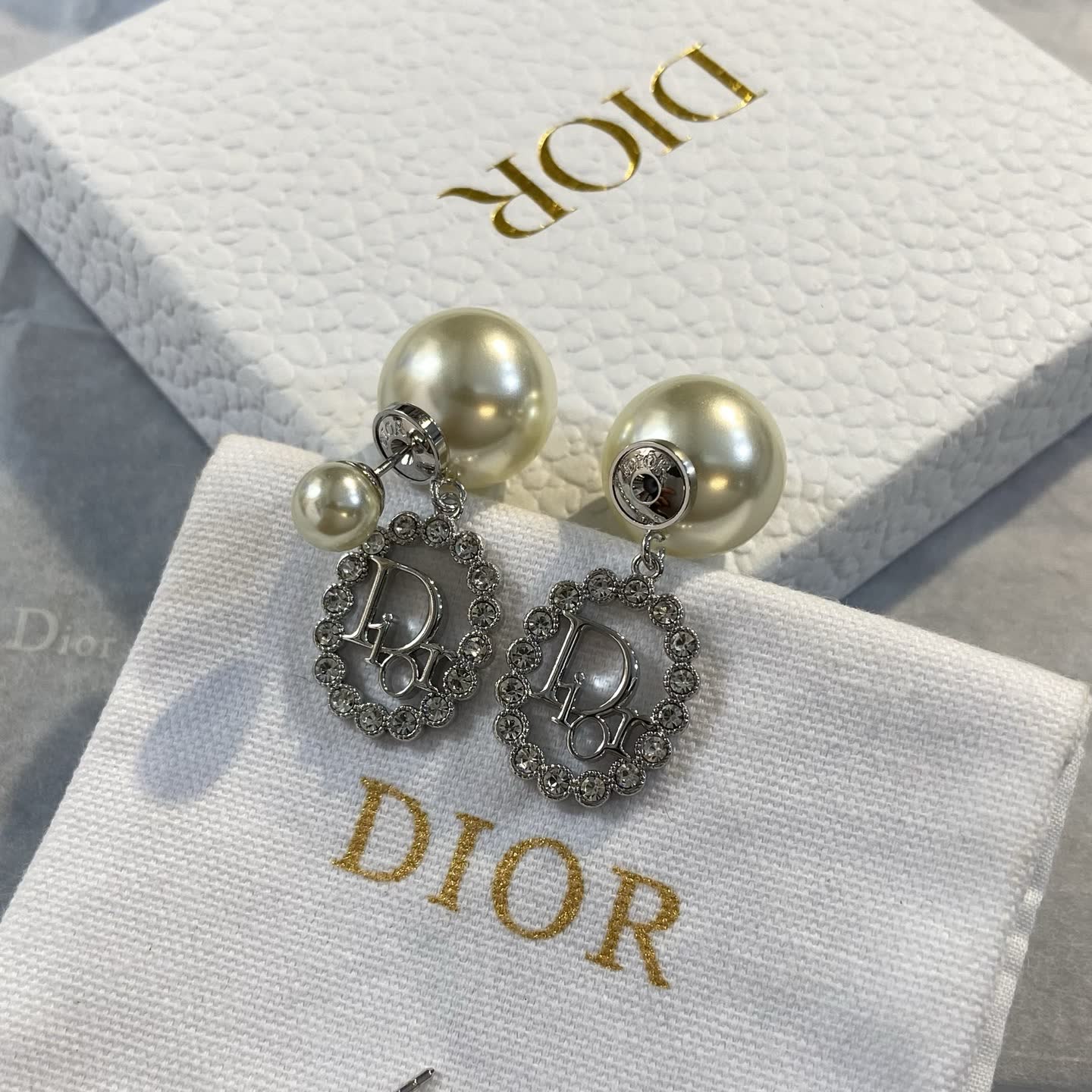 Dior Pearl & Crystal Earrings