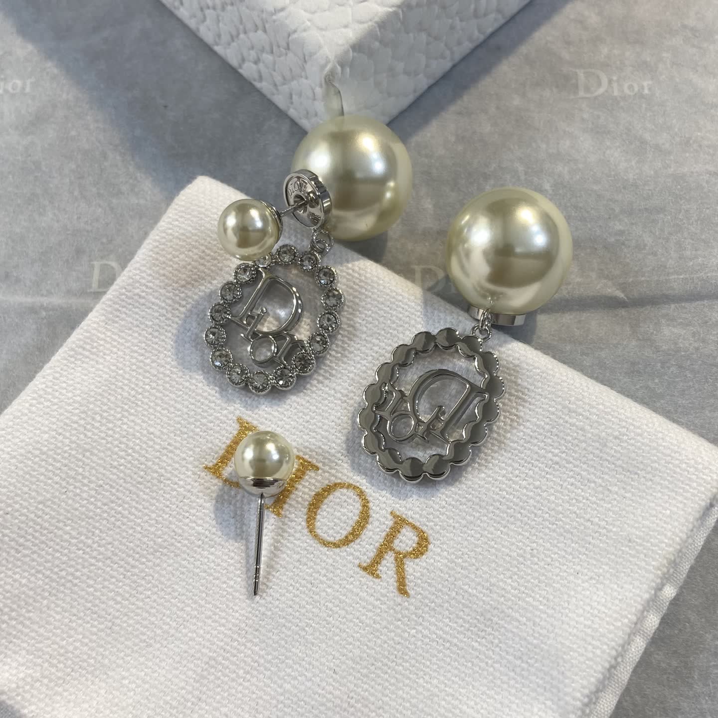 Dior Pearl & Crystal Earrings