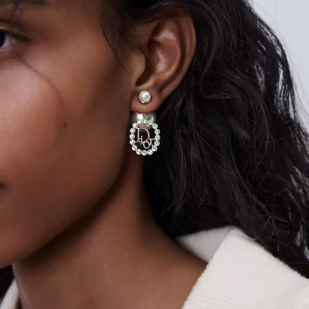 Dior Pearl & Crystal Earrings
