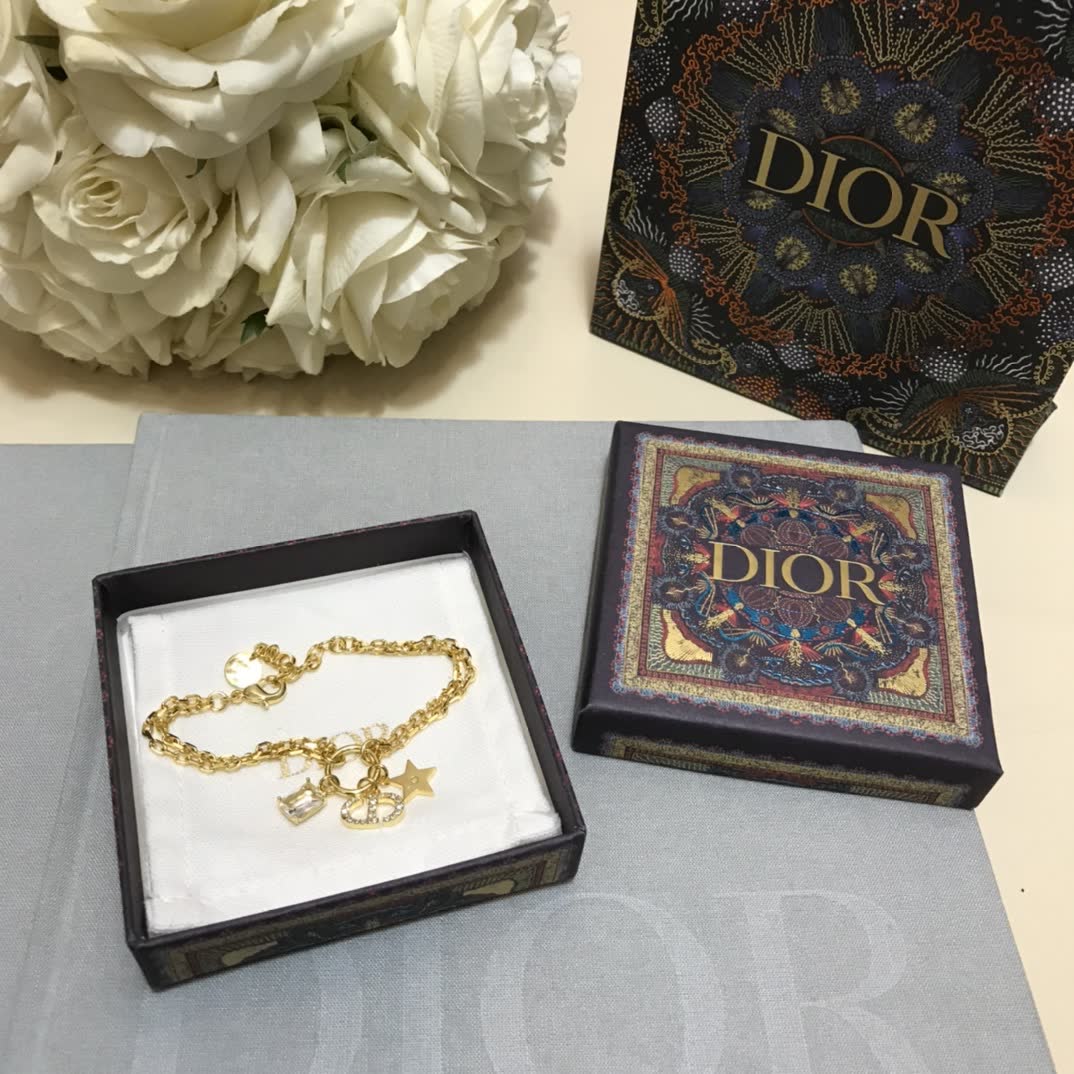 Dior Bracelet with Star and Crystal Charms