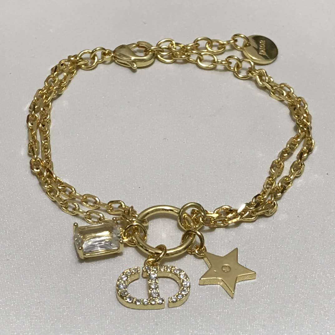 Dior Bracelet with Star and Crystal Charms