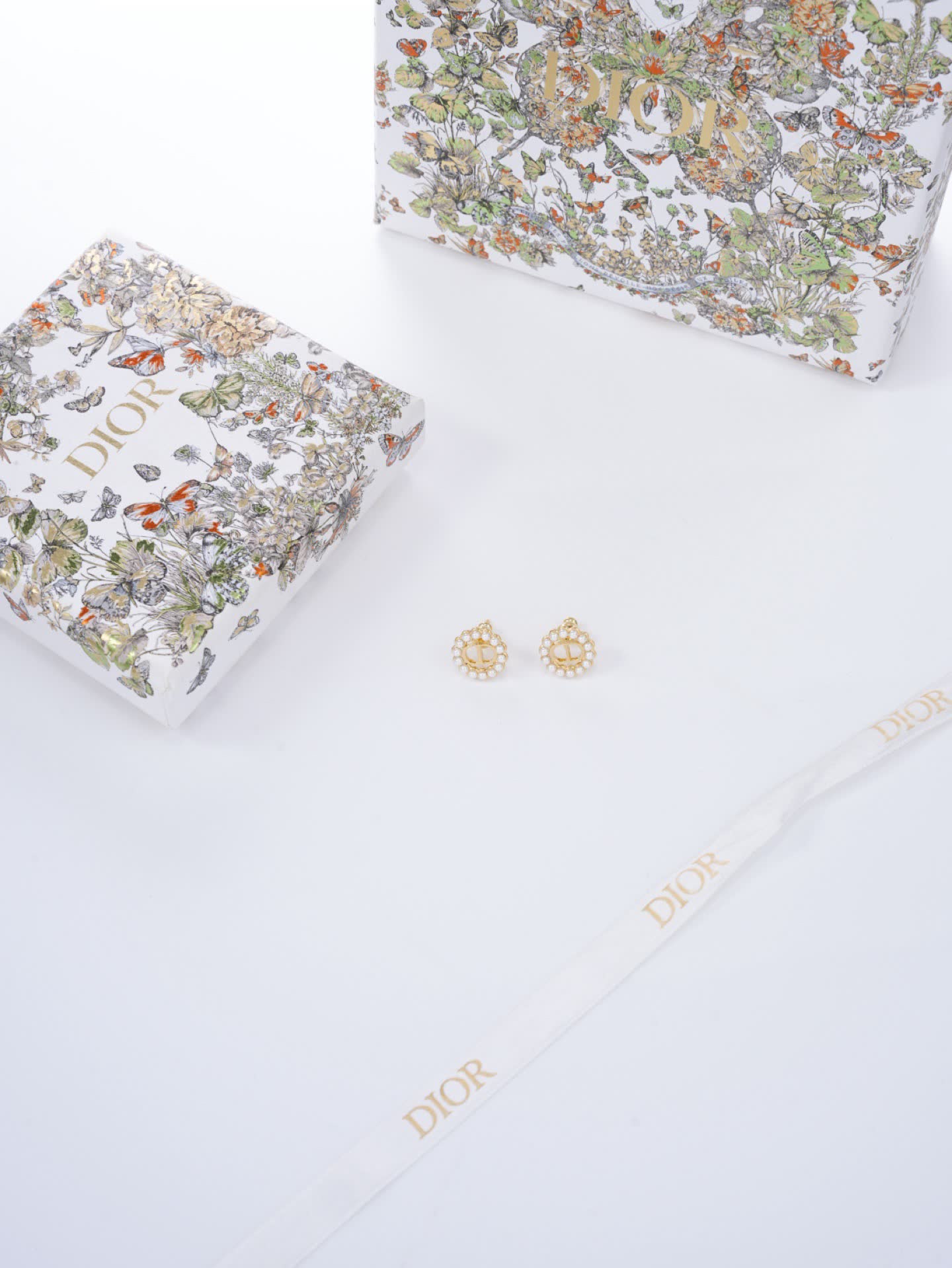 Dior Gold and Pearl Stud Earrings
