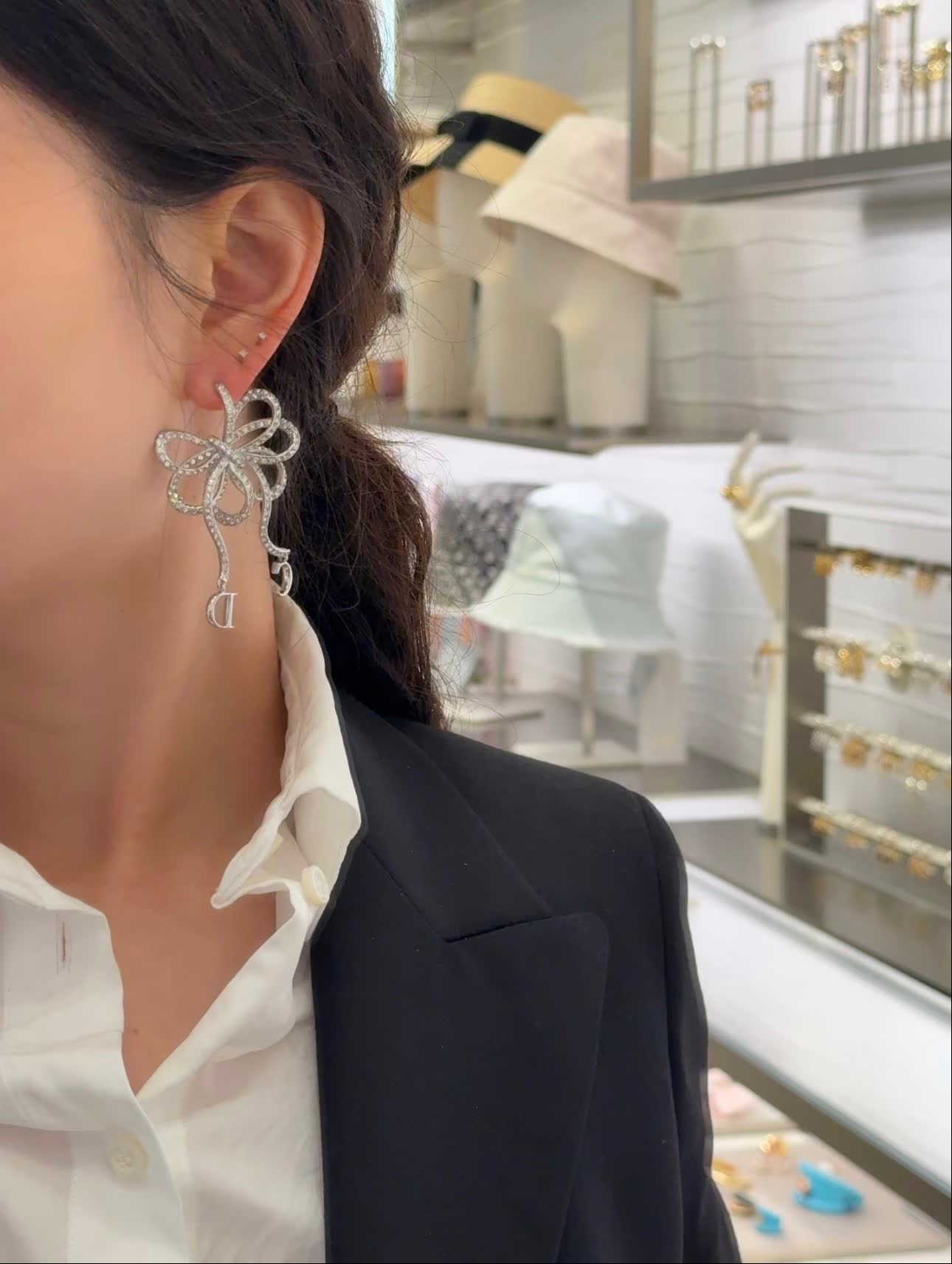 Dior Silver Flower Earrings Dior Silver Flower Earrings