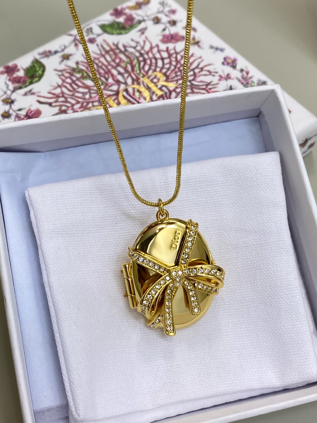 Dior Gold-Tone Crystal-Embellished Necklace