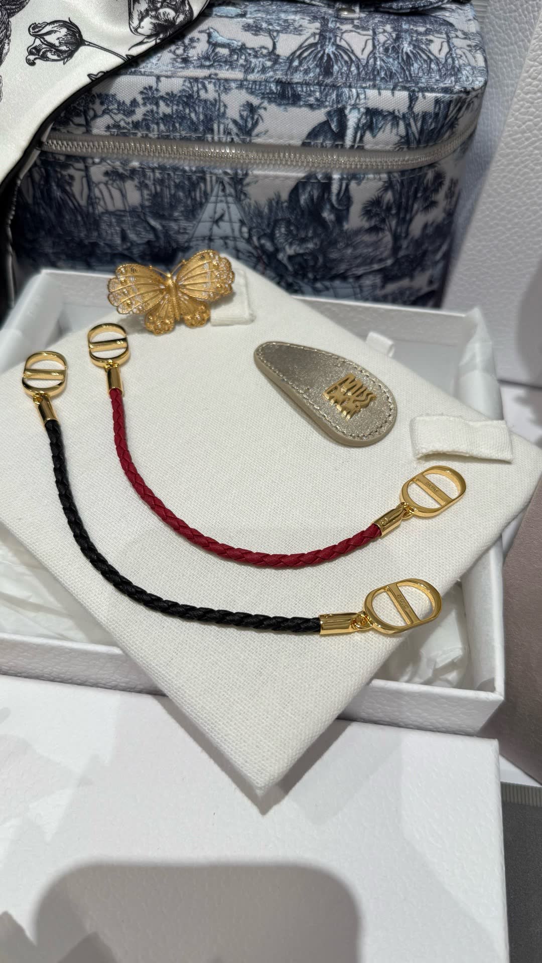 Dior Bracelet - Gold and Black with Engraved Logo