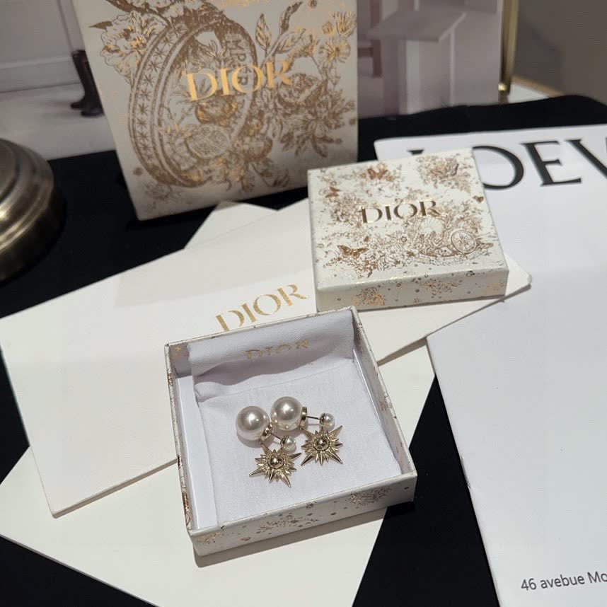 Chanel Pearl and Star Earrings