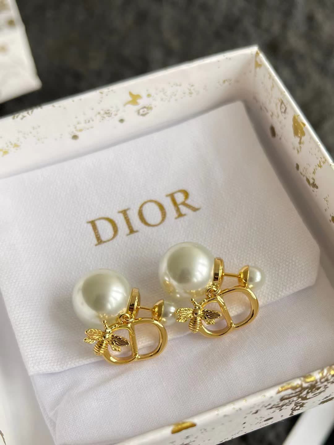 Chanel Bee Logo Earrings