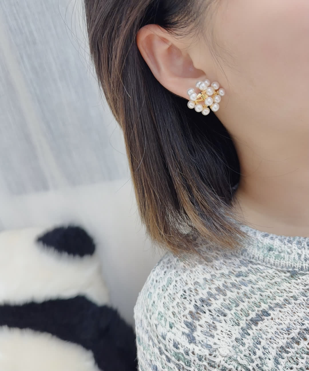 Dior Elegant Pearl Cluster Earrings Dior Elegant Pearl Cluster Earrings