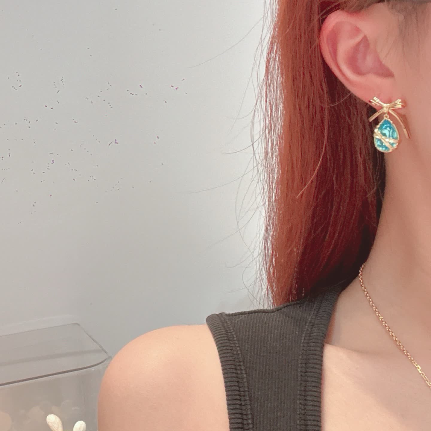Dior Gold Bow and Blue Gemstone Earrings Dior Gold Bow and Blue Gemstone Earrings