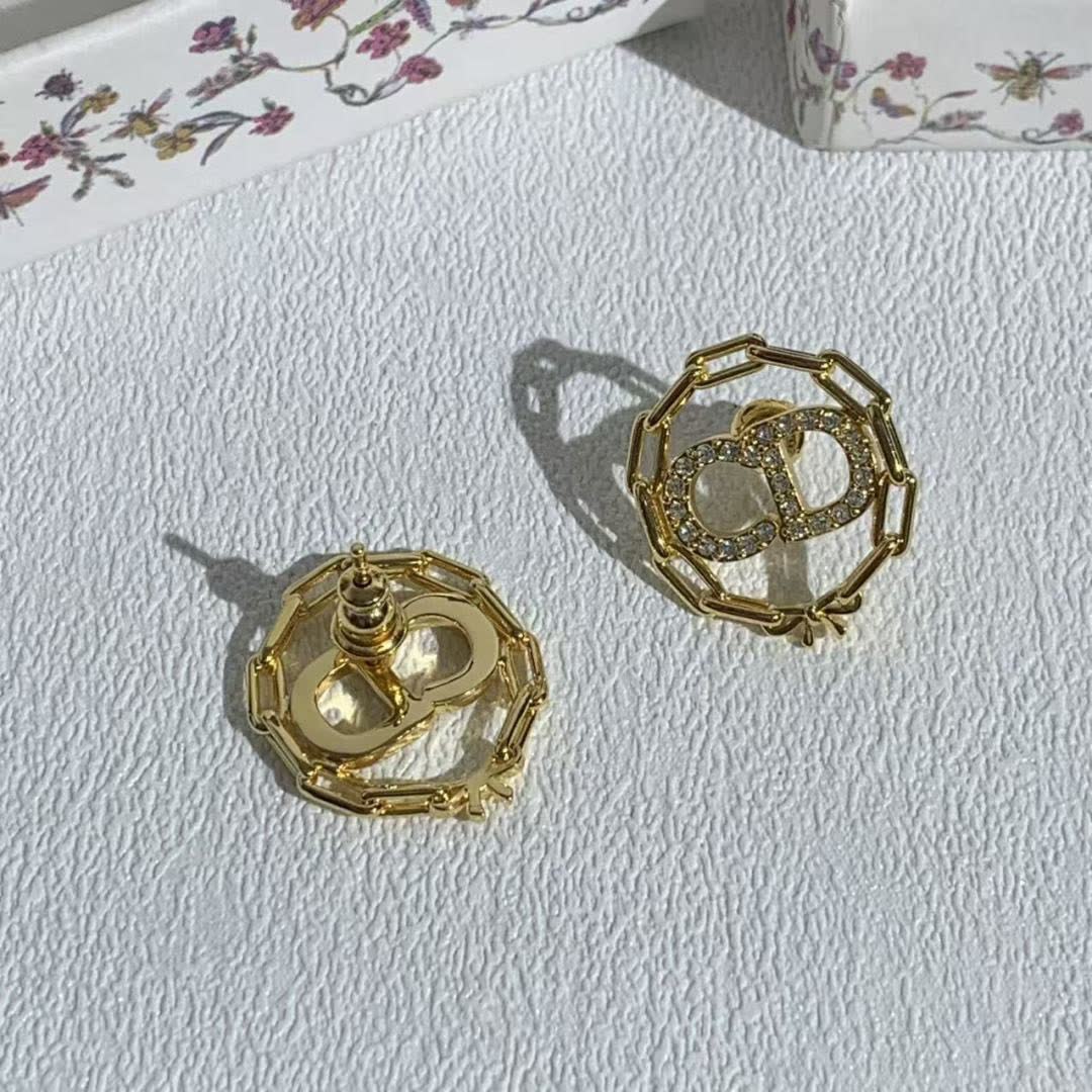 Dior Gold-tone Crystal Earrings