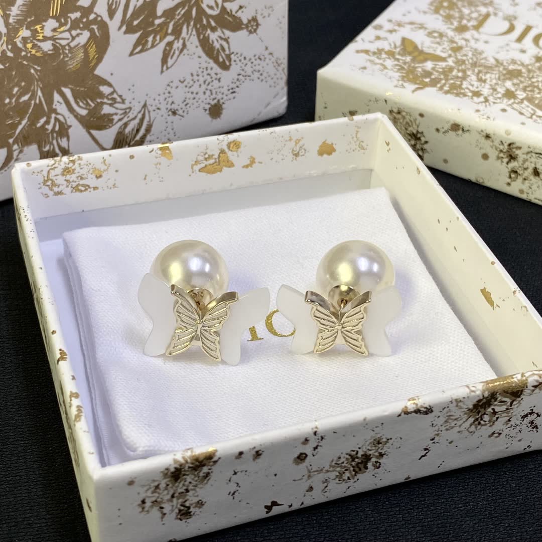 Dior Butterfly Stud Earrings