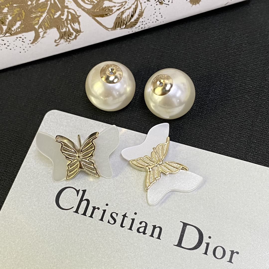 Dior Butterfly Stud Earrings