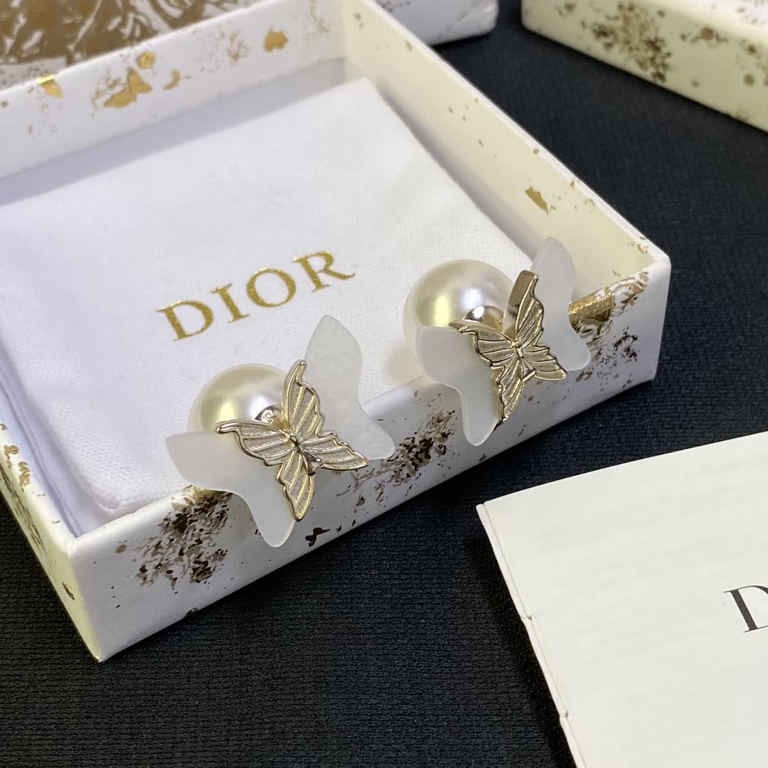Dior Butterfly Stud Earrings