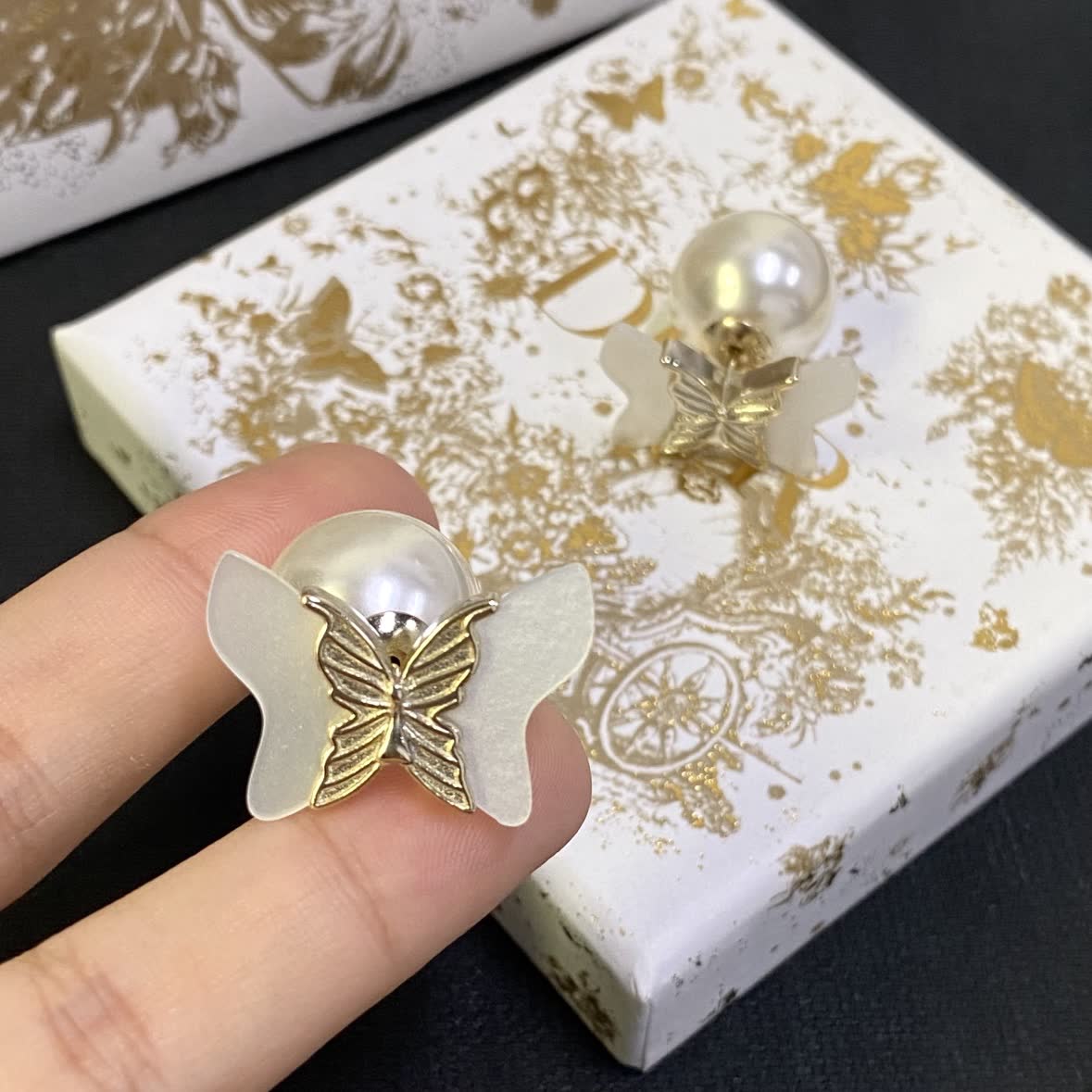 Dior Butterfly Stud Earrings