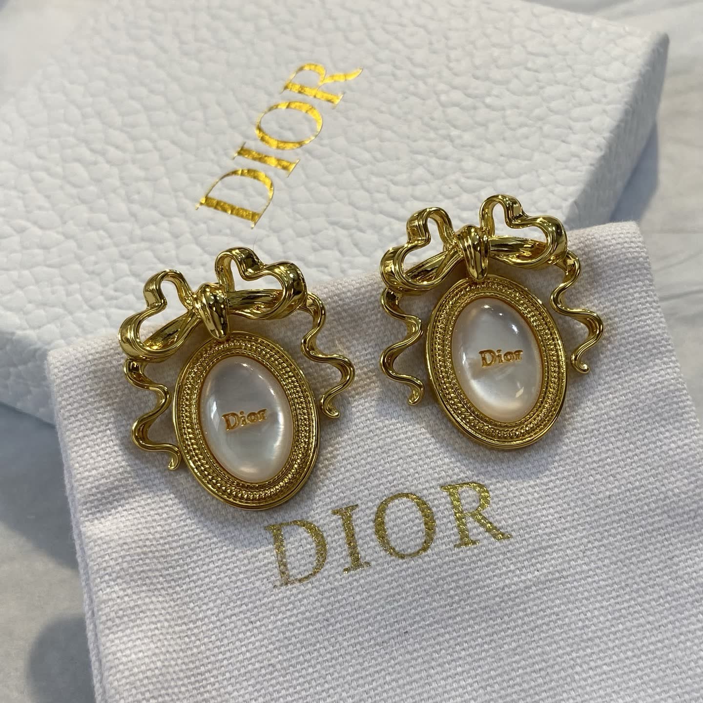 Dior Gold-Tone Pearl Earrings