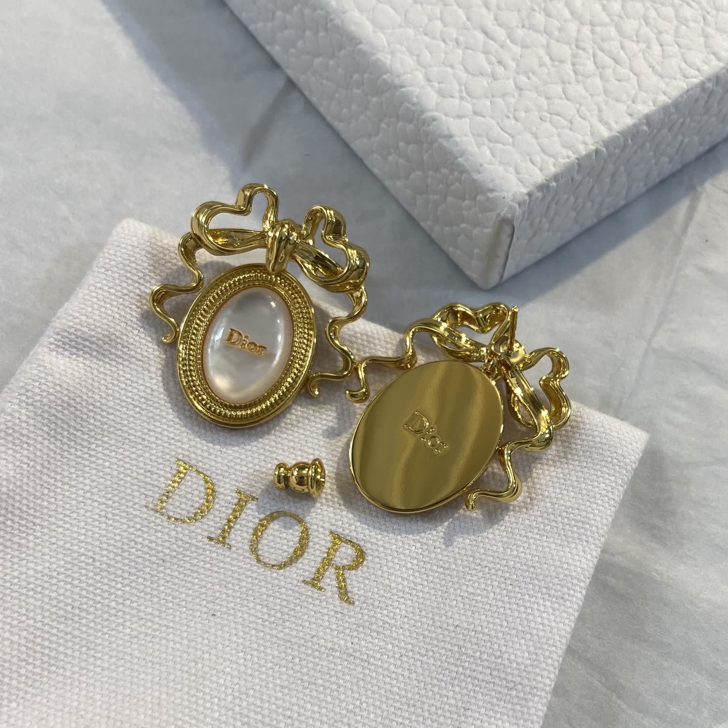 Dior Gold-Tone Pearl Earrings