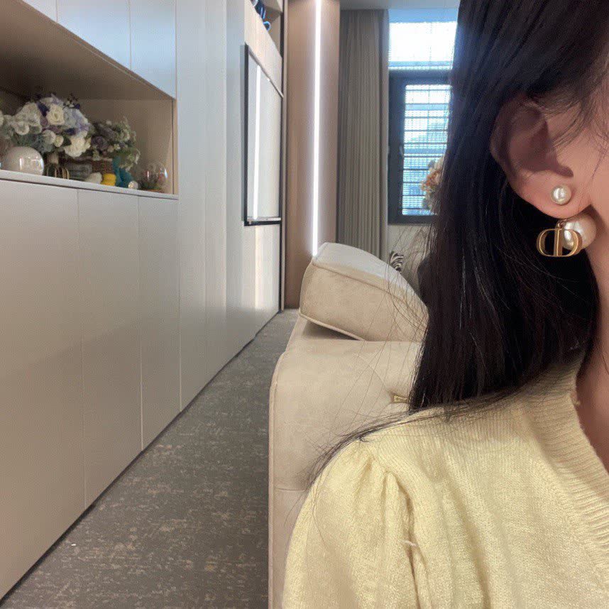 Dior Pearl & Gold Hoop Earrings Dior Pearl & Gold Hoop Earrings