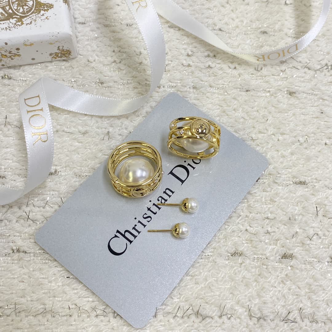 Dior Gold and Pearl Earrings