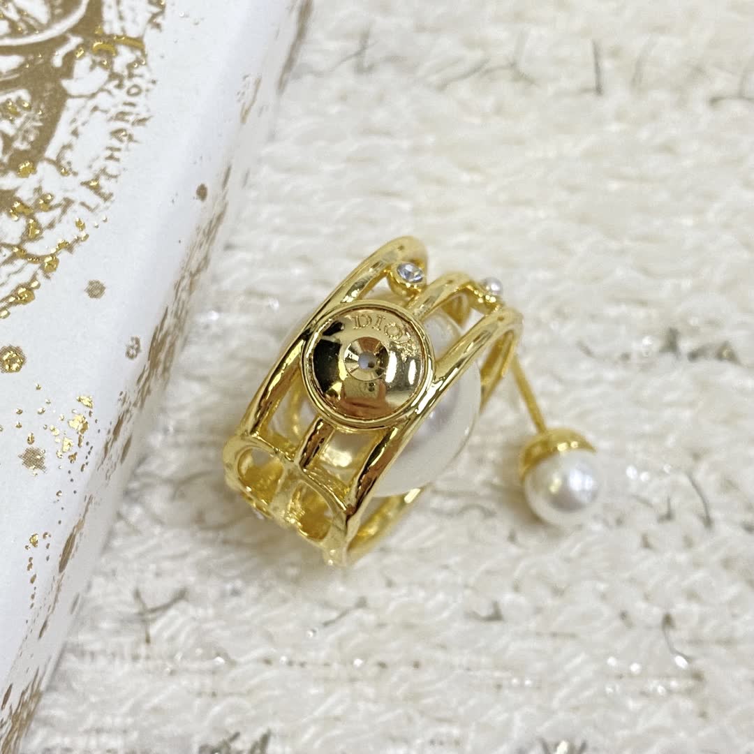 Dior Gold and Pearl Earrings