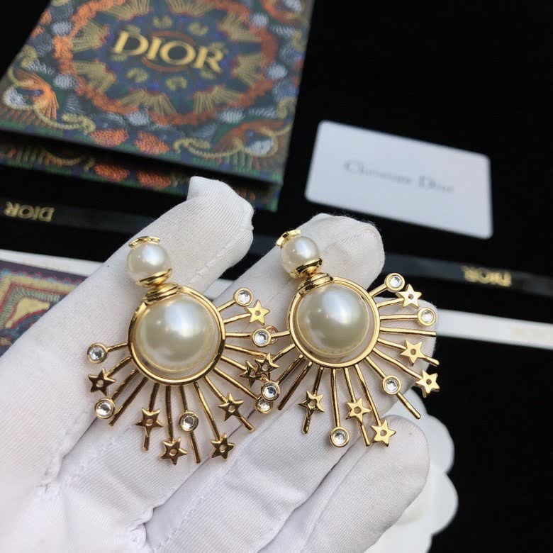 Christian Dior Pearl Starburst Earrings