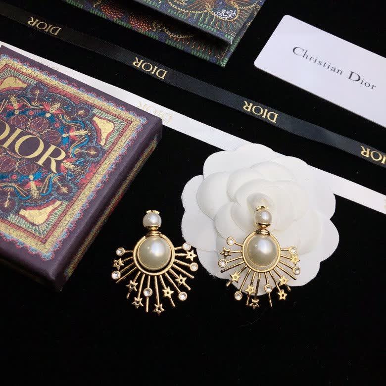 Christian Dior Pearl Starburst Earrings