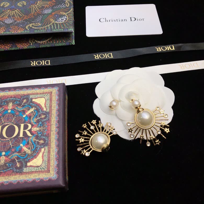 Christian Dior Pearl Starburst Earrings