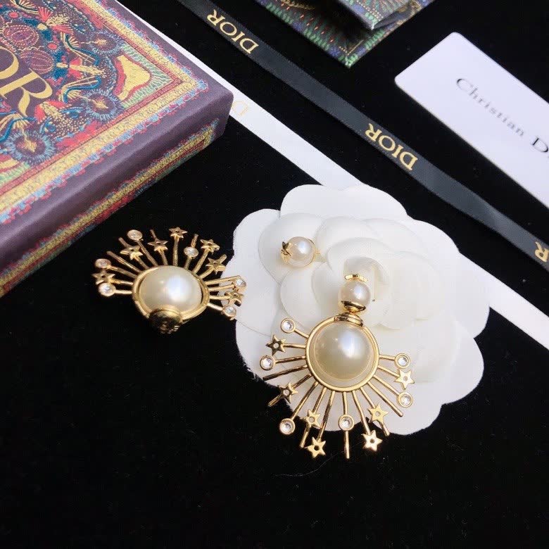 Christian Dior Pearl Starburst Earrings