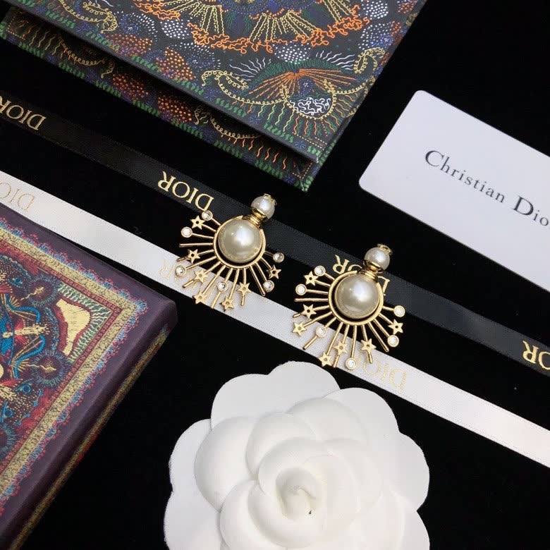 Christian Dior Pearl Starburst Earrings