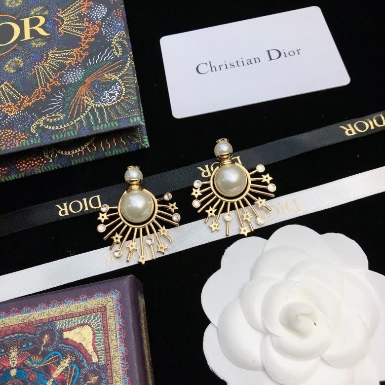 Christian Dior Pearl Starburst Earrings