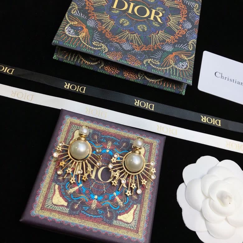 Christian Dior Pearl Starburst Earrings