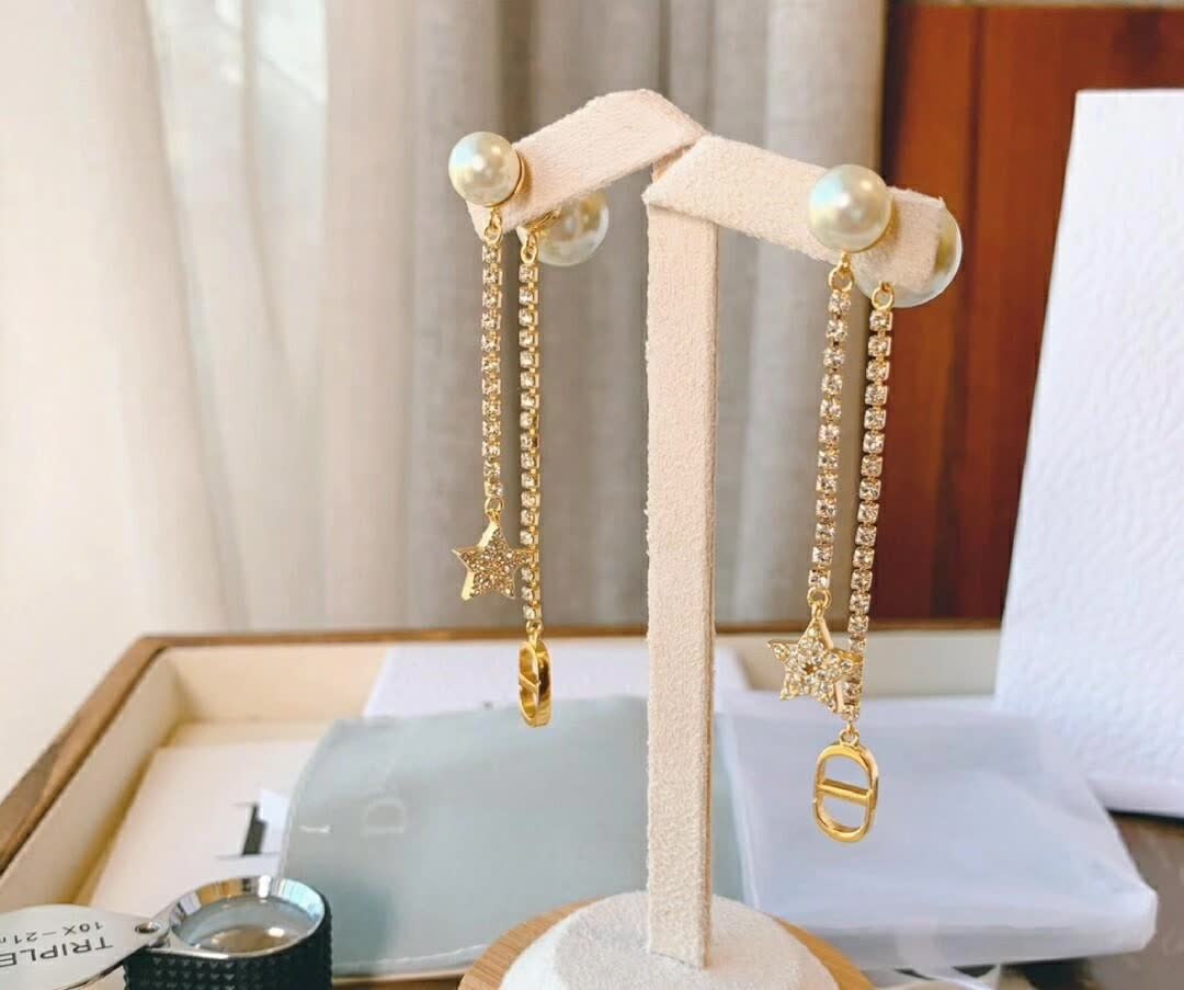Dior Pearl & Star Earrings