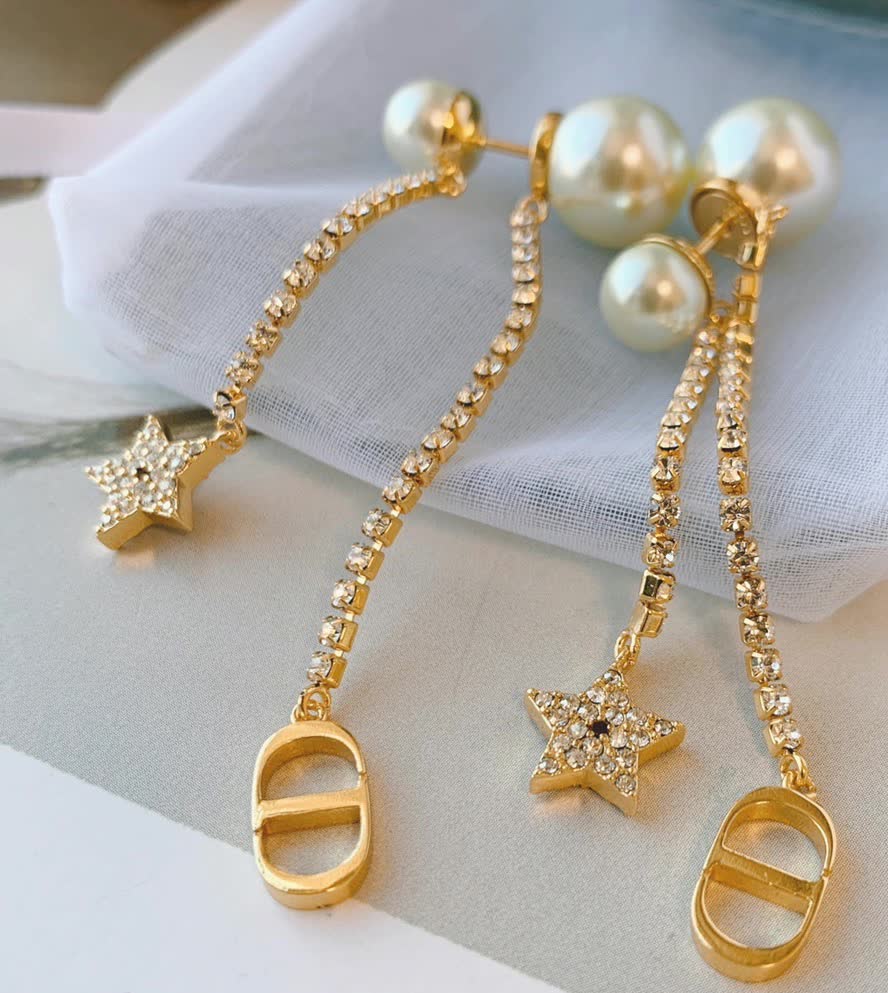 Dior Pearl & Star Earrings