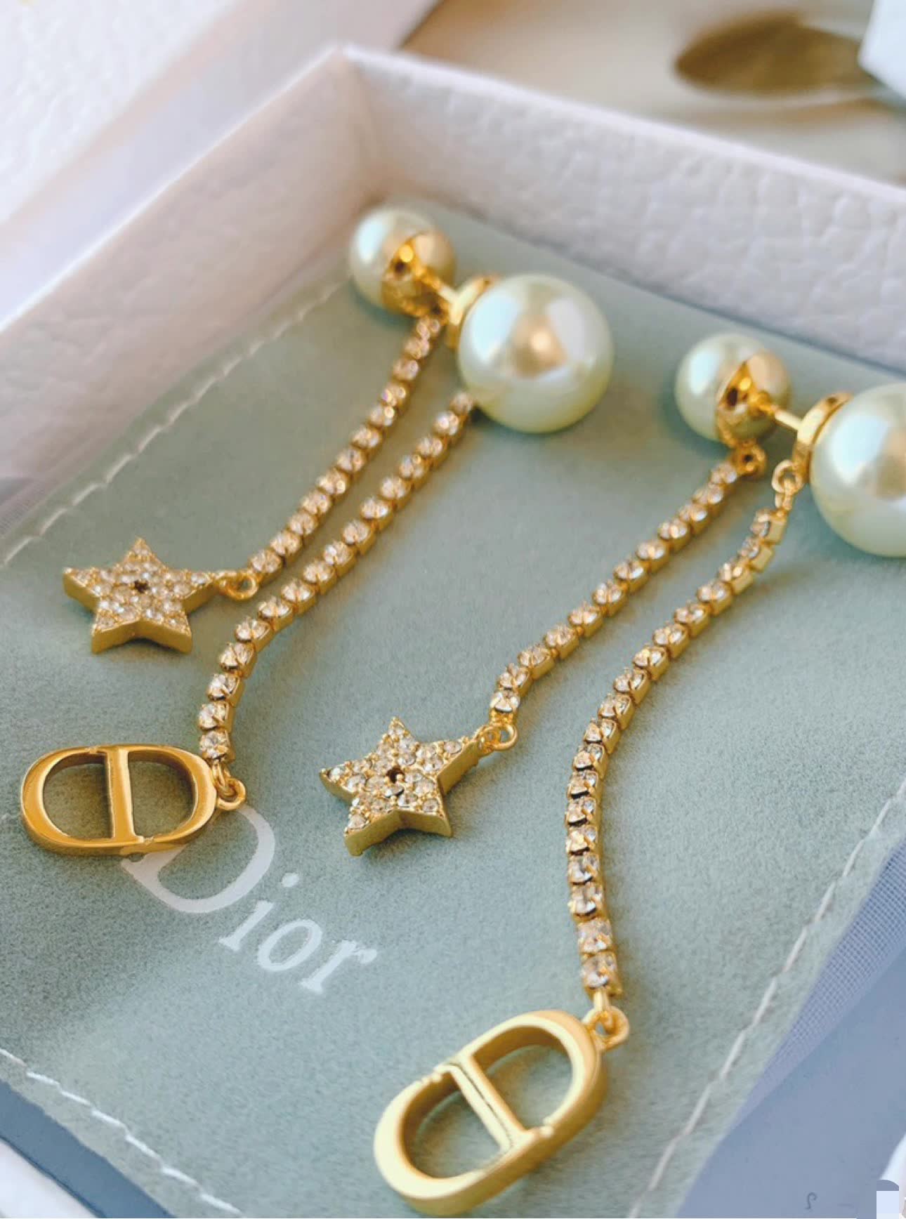 Dior Pearl & Star Earrings