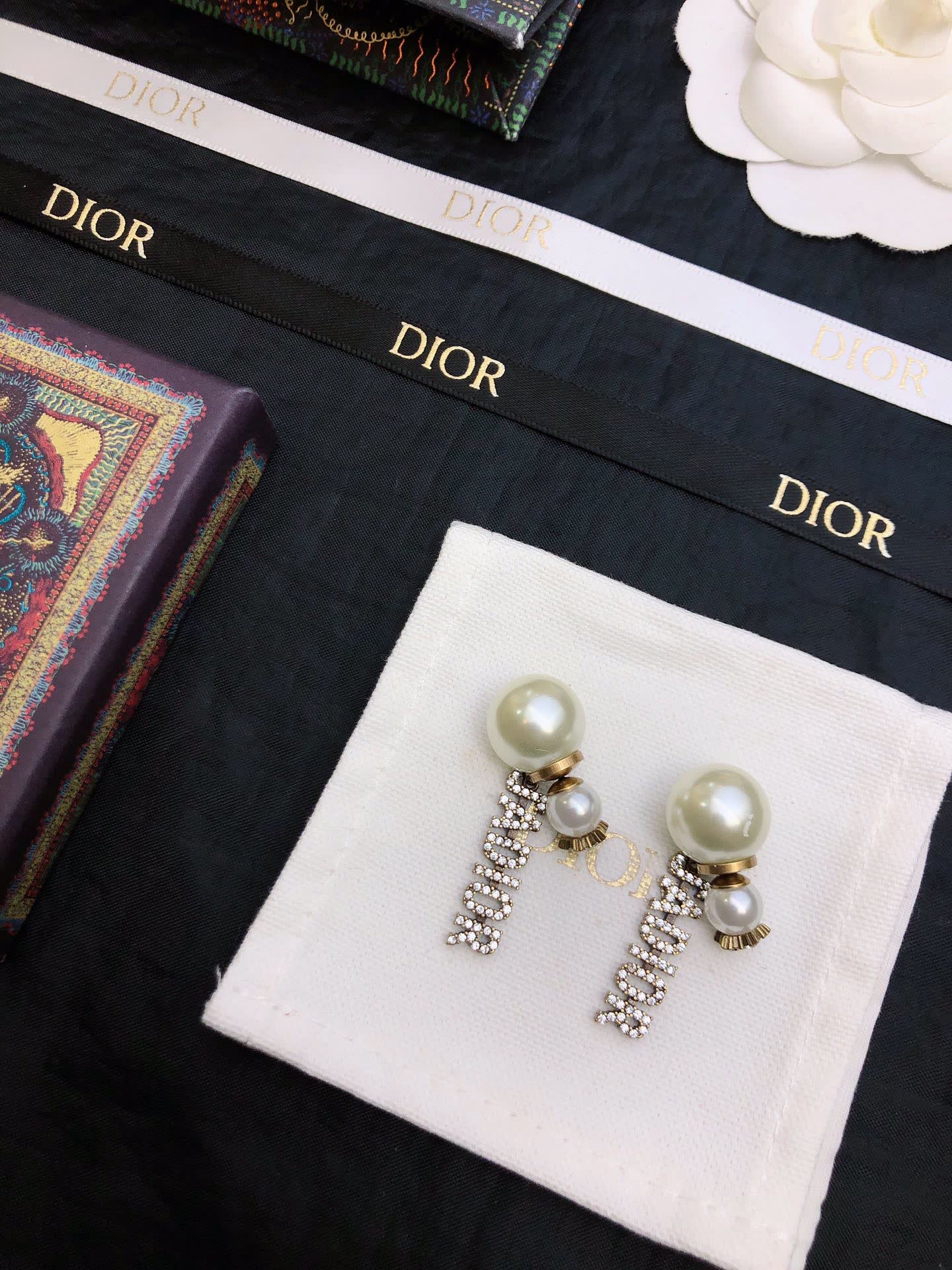Dior Pearl and Crystal Earrings