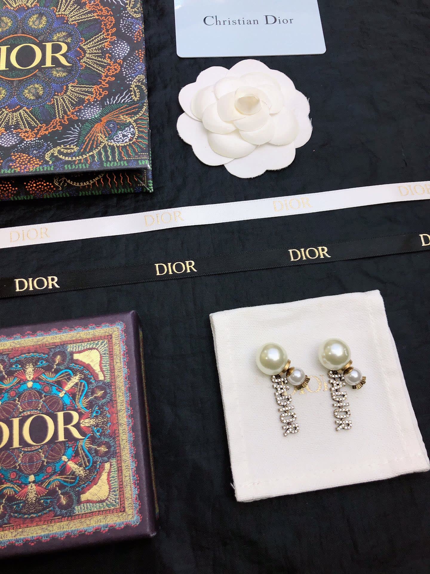 Dior Pearl and Crystal Earrings