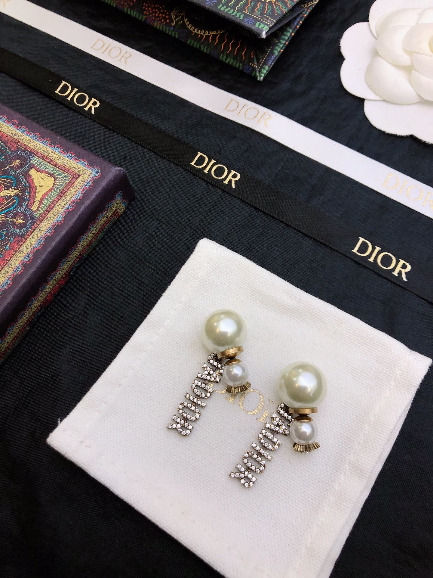 Dior Pearl and Crystal Earrings